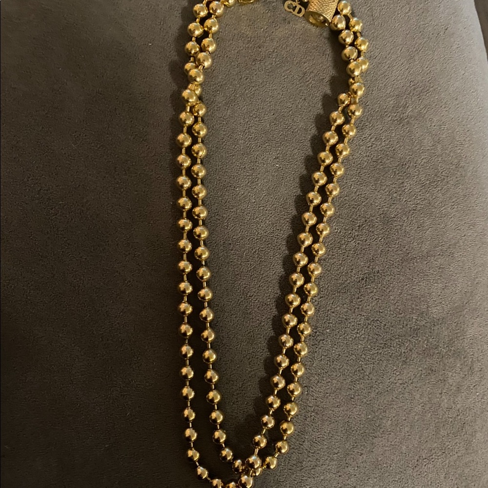 Vintage rare CHR. DIOR 1960 Heavy Gold Tone Necklace - Picture 5 of 6